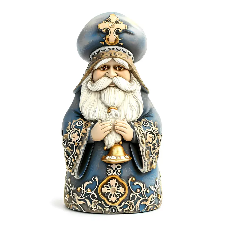 Blue Robed Gnome Holding Bell