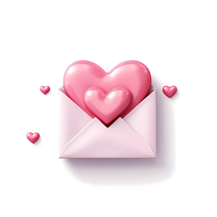 Pink Envelope with Hearts