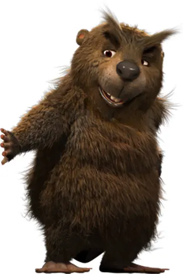 Furry Bear Standing on Two Legs