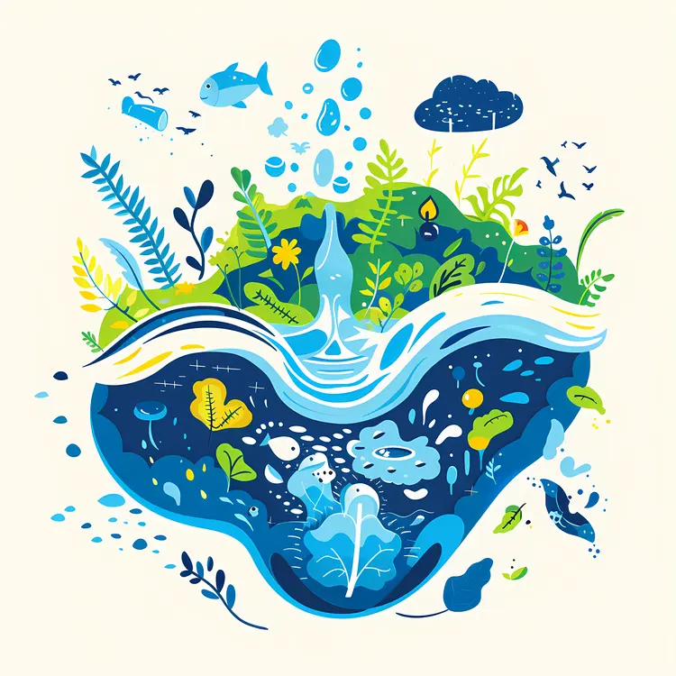 Aquatic Ecosystem with Plants