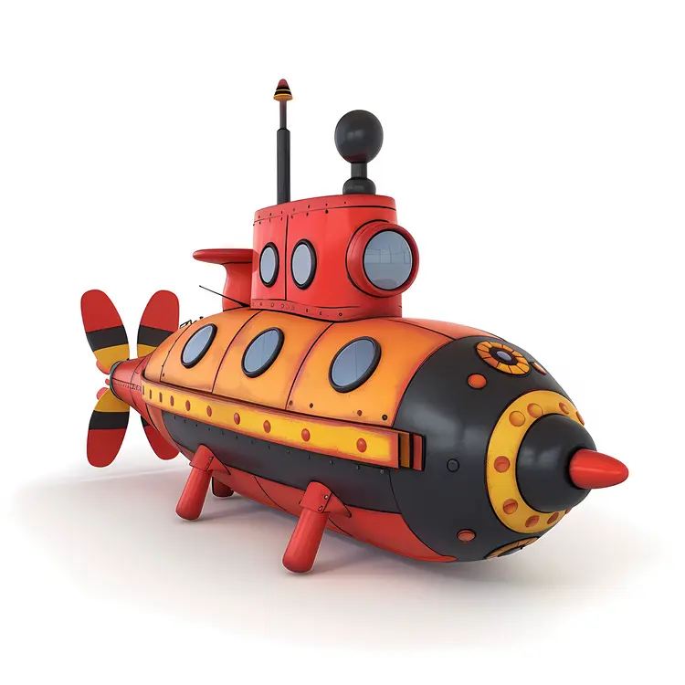 Red Submarine Illustration