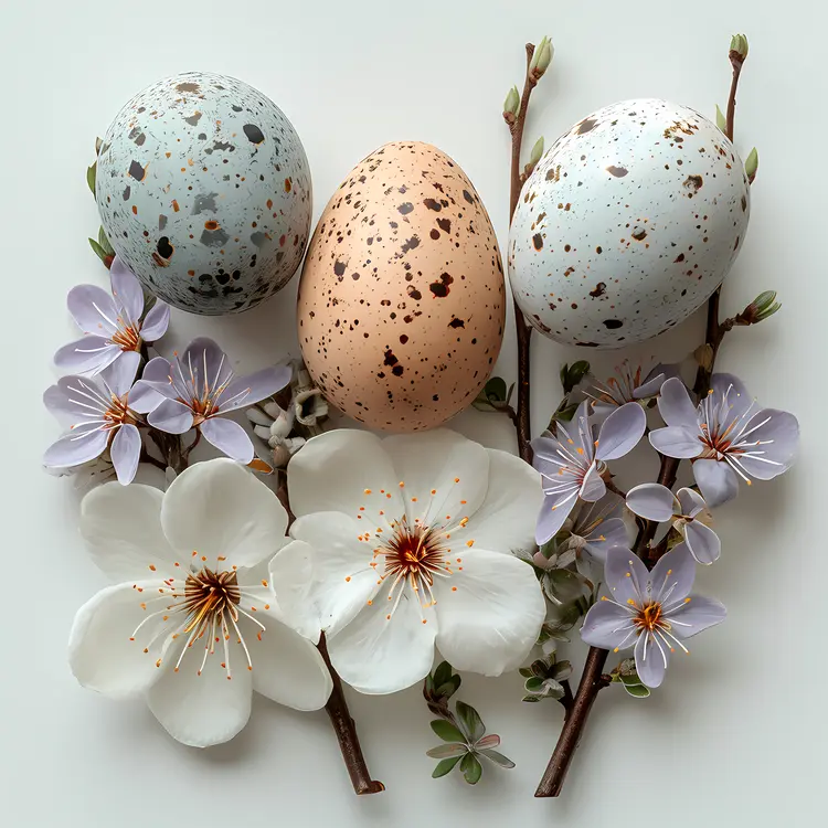 Speckled Eggs with Blossoms