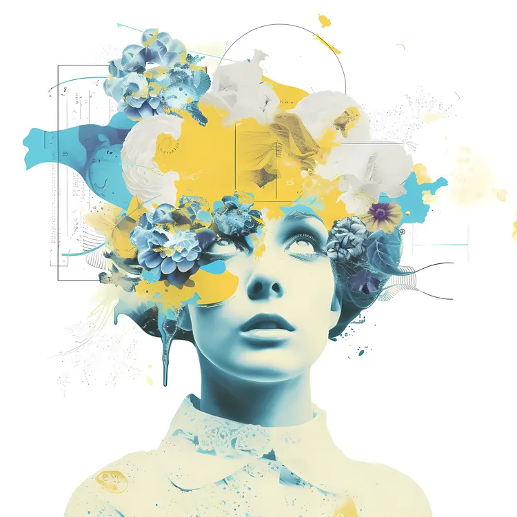 Woman with Flowers on Head