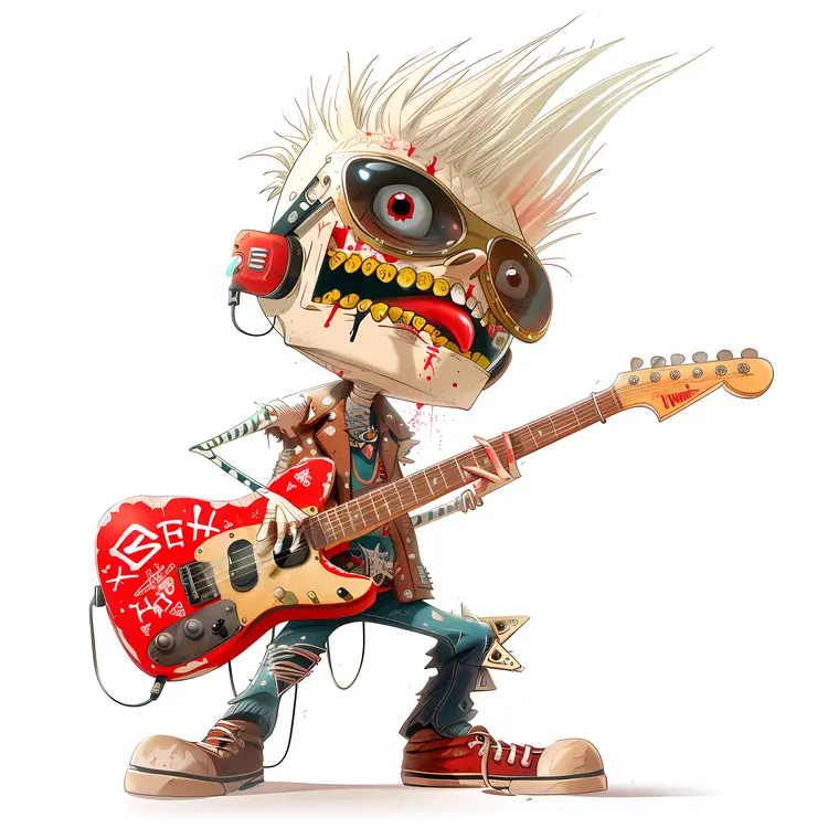 Punk Rockstar with Spiky Hair