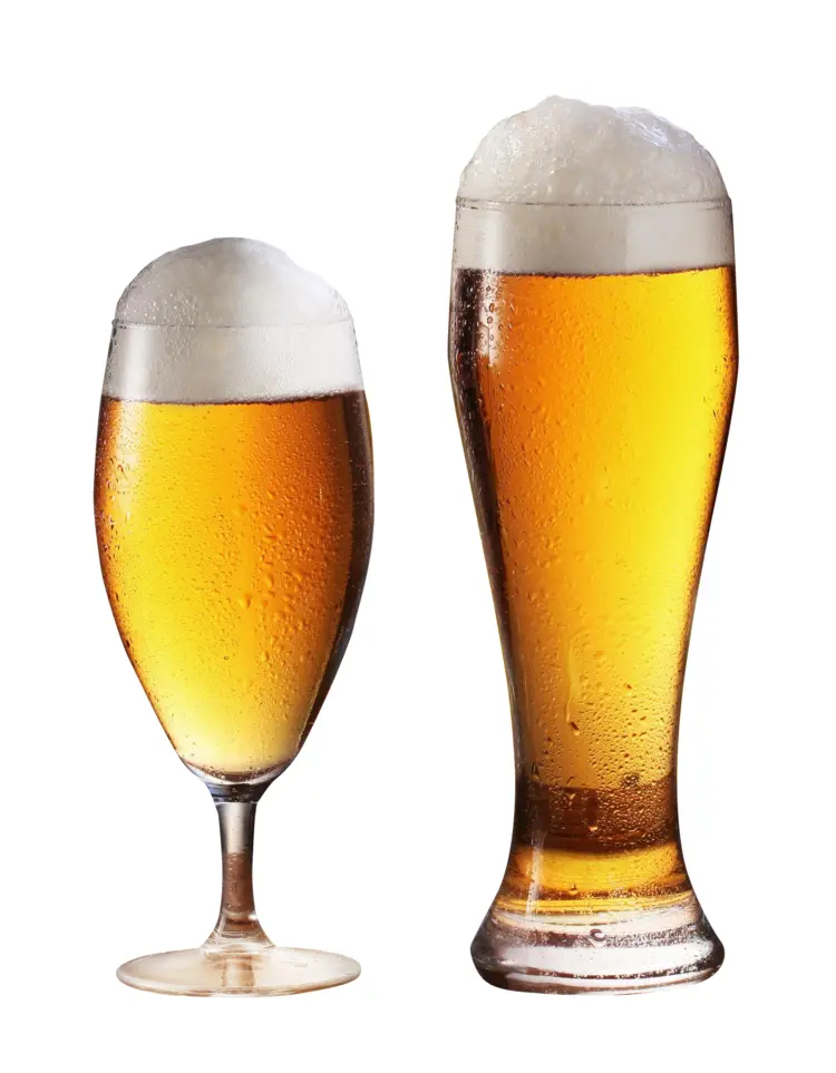 Cold Beer Glasses with Foam