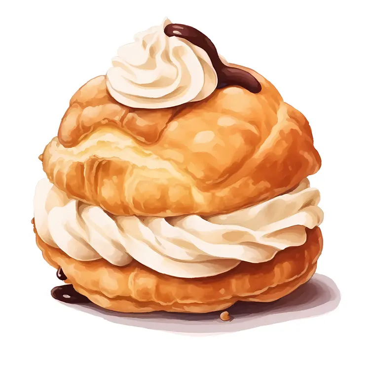Cream Puff with Chocolate Topping