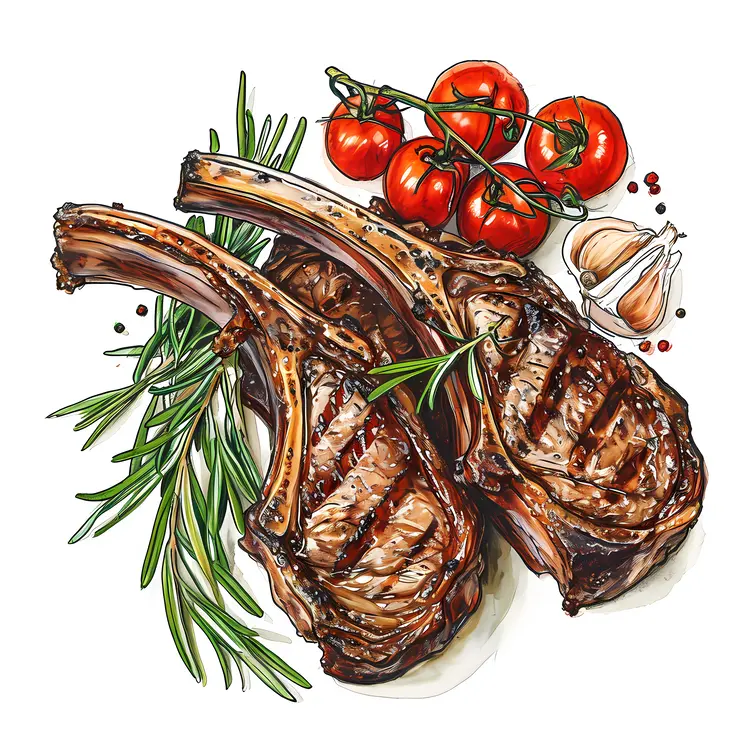 Grilled Lamb Chops with Rosemary and Tomato