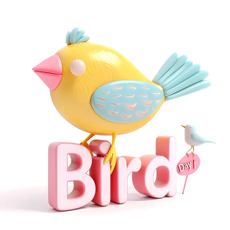Cute Bird Day Text