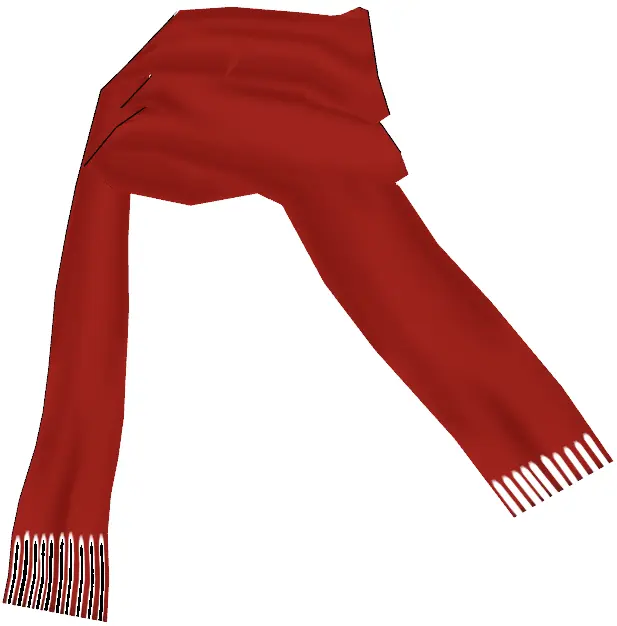 Simple Red Scarf with Fringes
