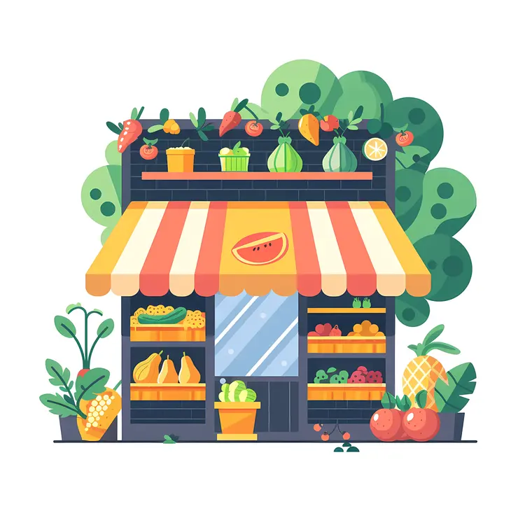 Charming Fruit and Vegetable Shop