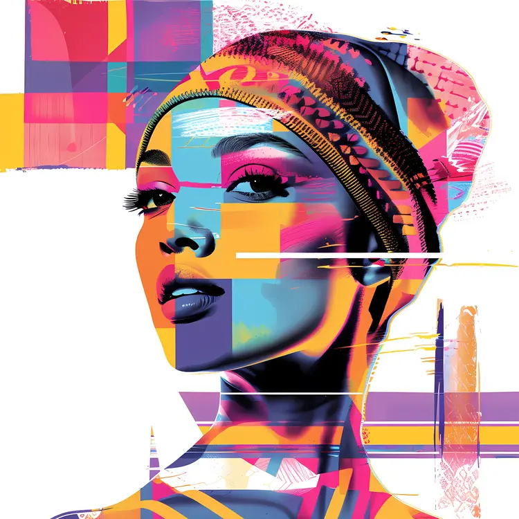 Colorful Abstract Portrait of a Woman