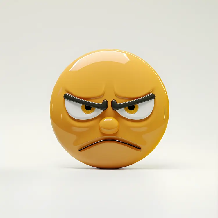 Yellow Angry Emoji Face
