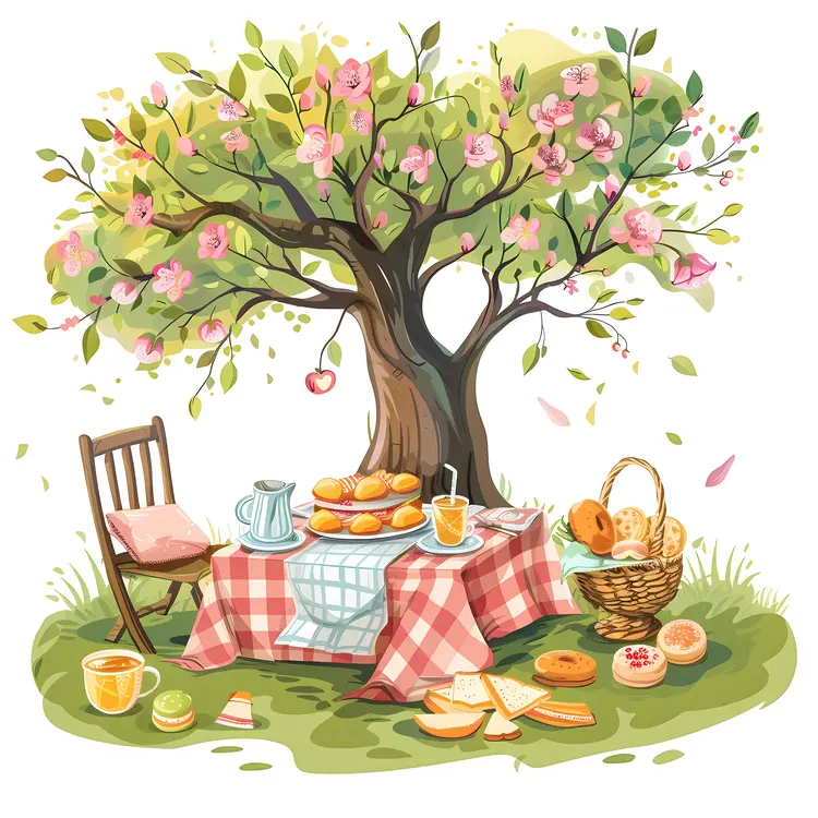 Picnic under Blooming Tree