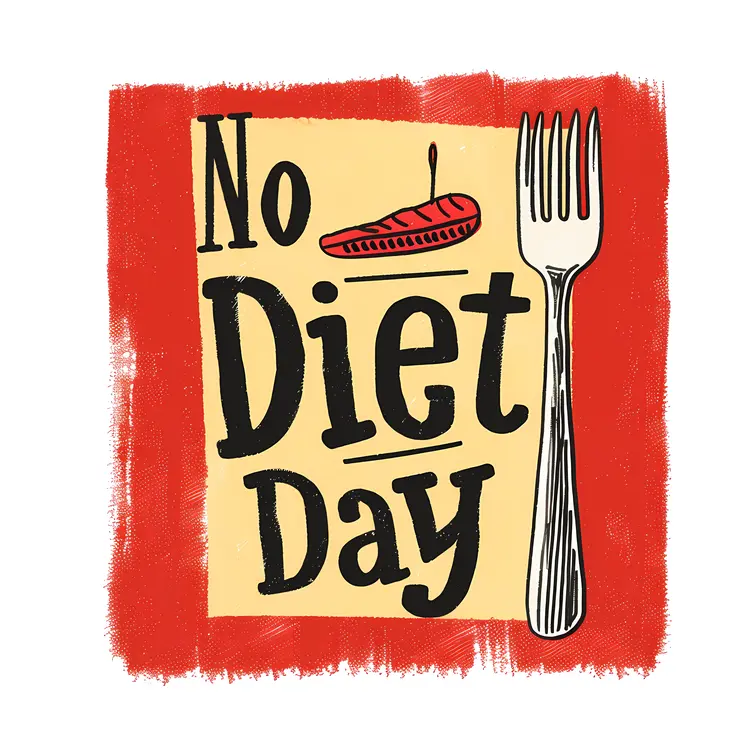 No Diet Day Sign with Fork