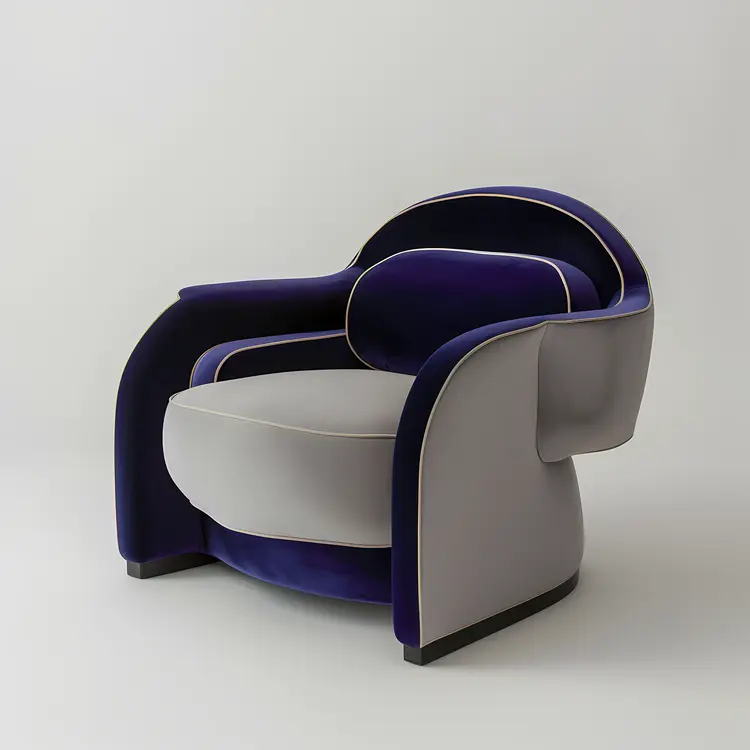 Modern Blue and Gray Armchair