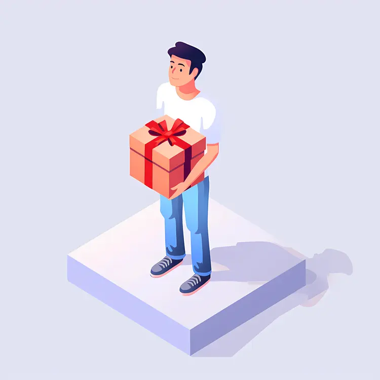 Man Holding Gift Box