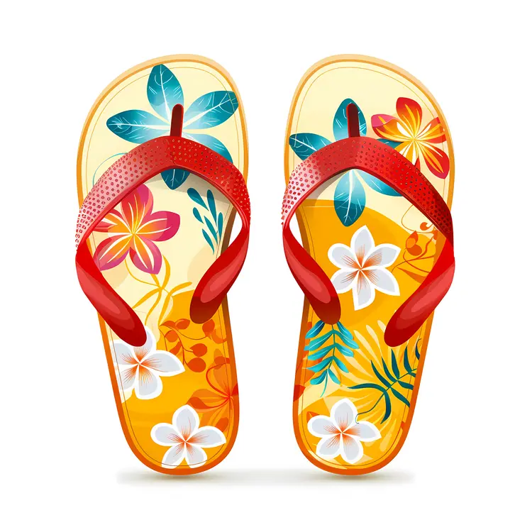 Colorful Floral Flip Flops for Summer