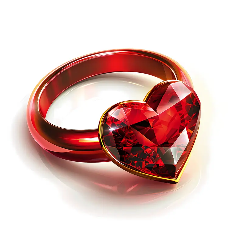 Red Heart Gemstone Ring