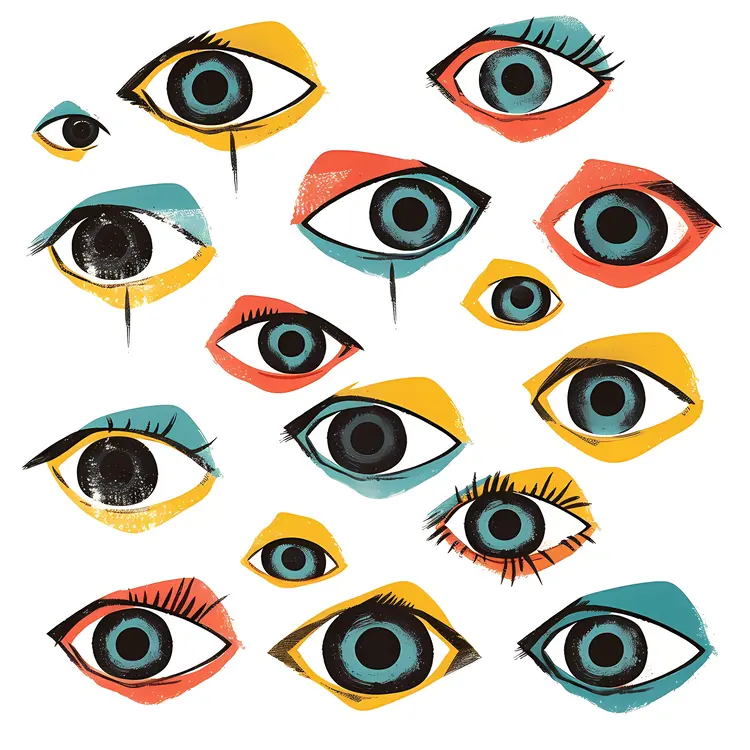 Colorful Abstract Eyes Art