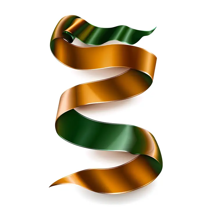 Green and Gold Ribbon