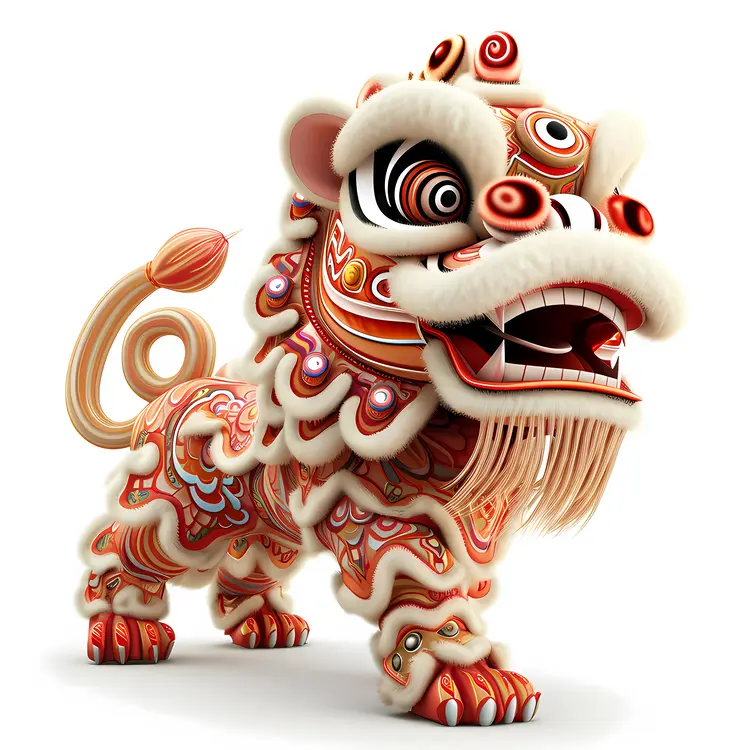 Traditional Chinese Lion Dance Costume