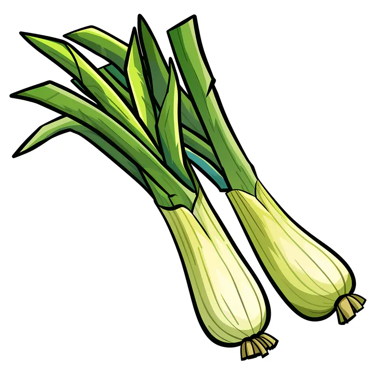 Pair of Green Onions Illustration