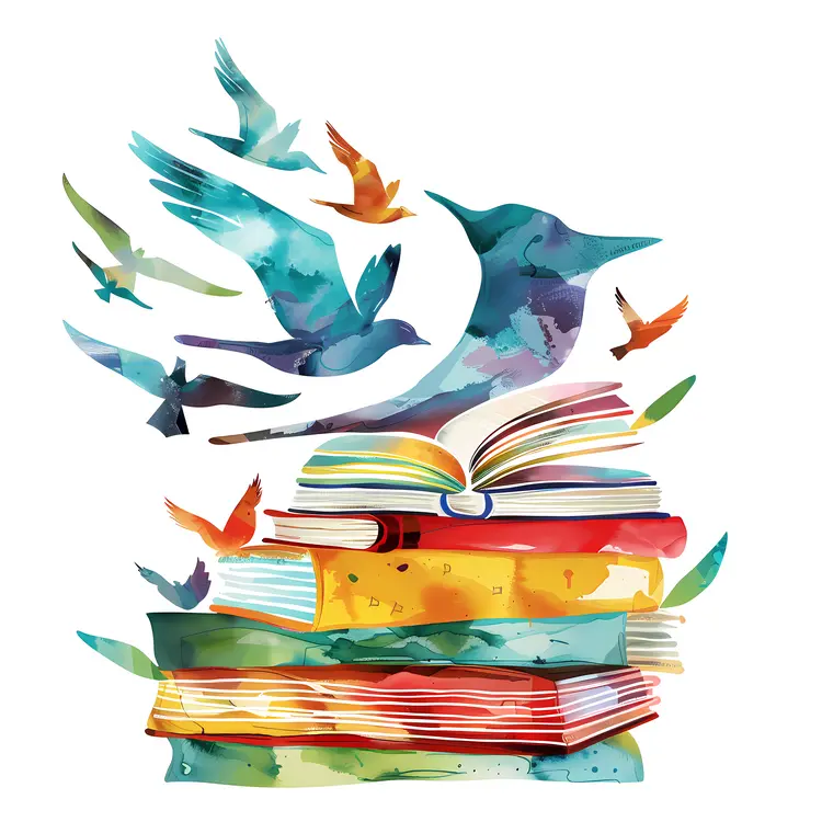 Books with Flying Birds