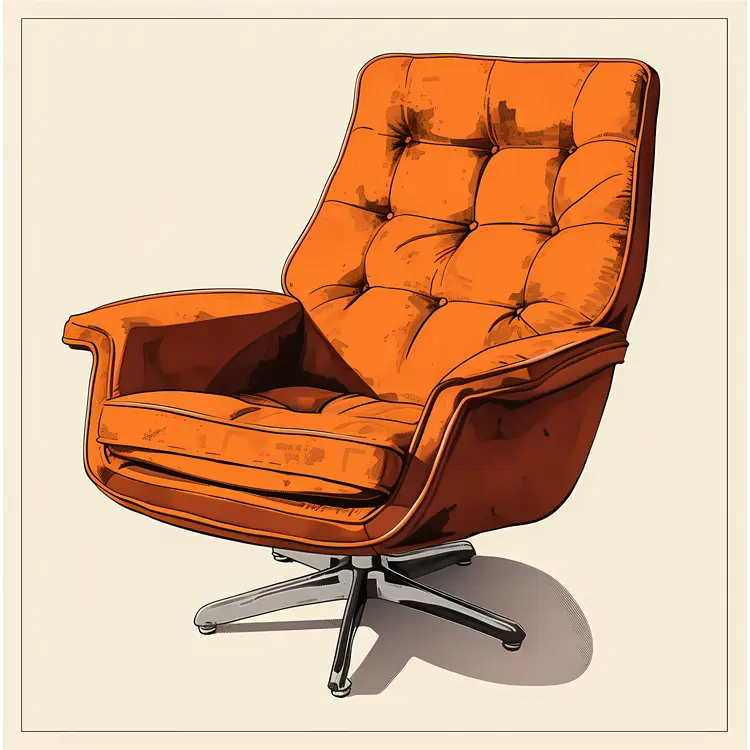 Orange Swivel Chair