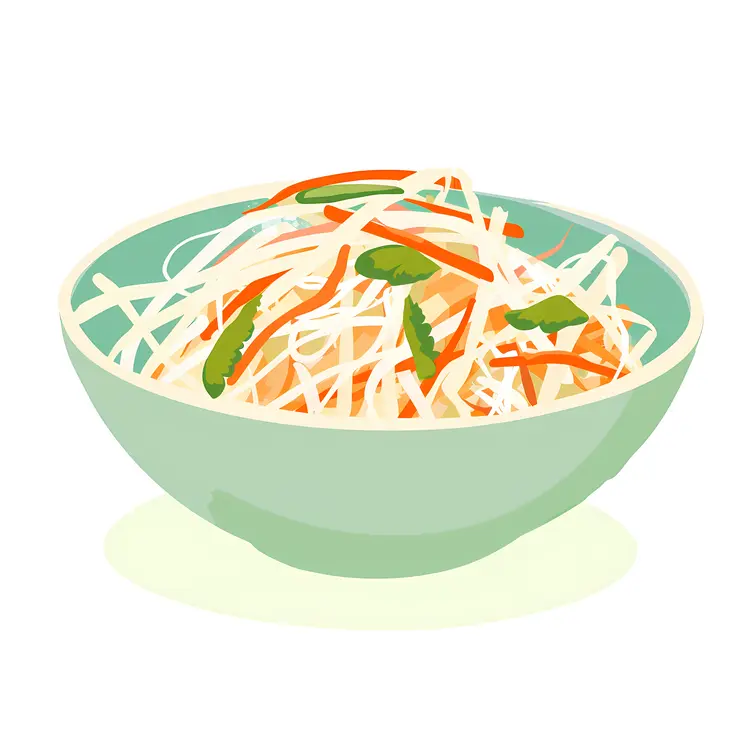 Noodles in Green Bowl