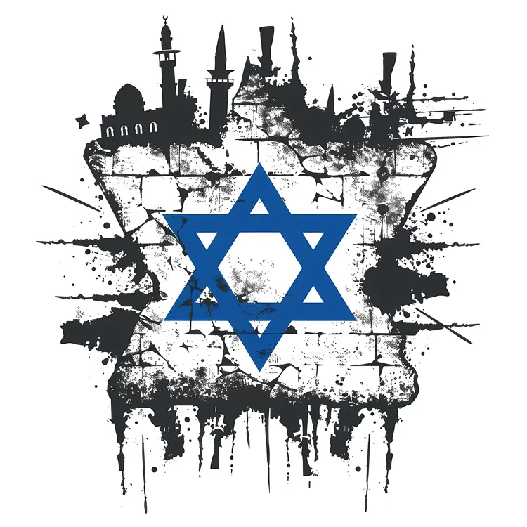 Star of David with Cityscape Background