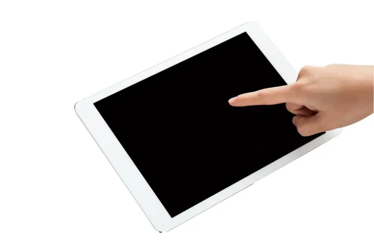 Hand Tapping on Tablet