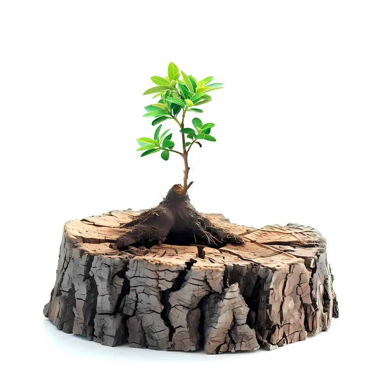 Tree Growing from Stump