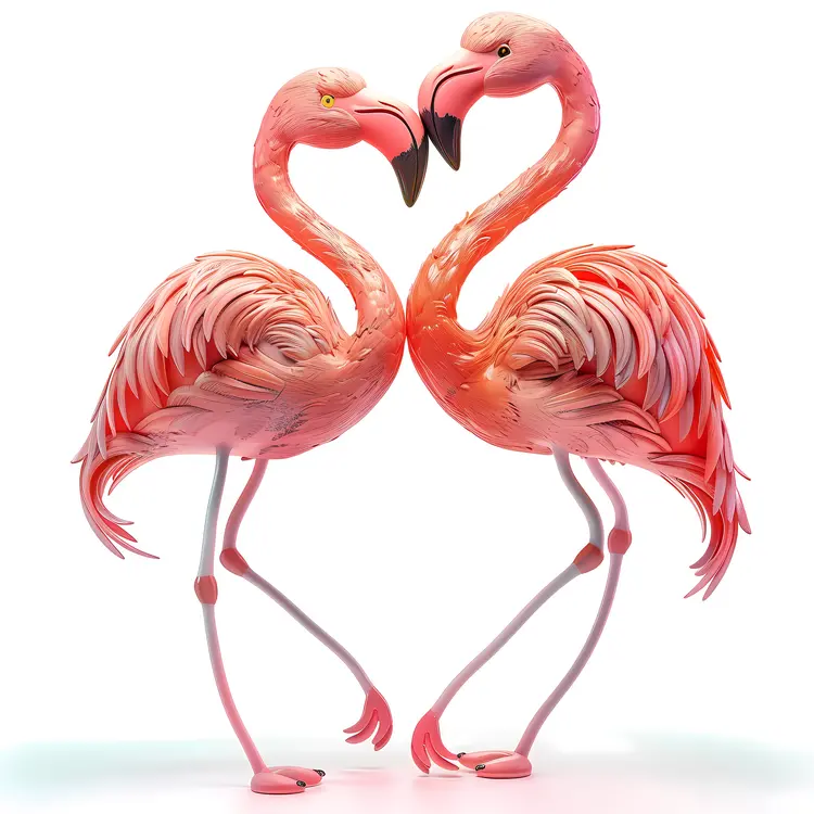 Pink Flamingos in Love