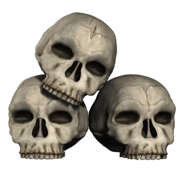Three Skulls in a Stack