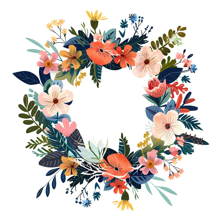 Colorful Floral Wreath Decoration