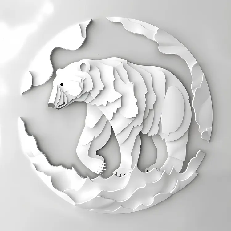 Paper Cut Polar Bear Design