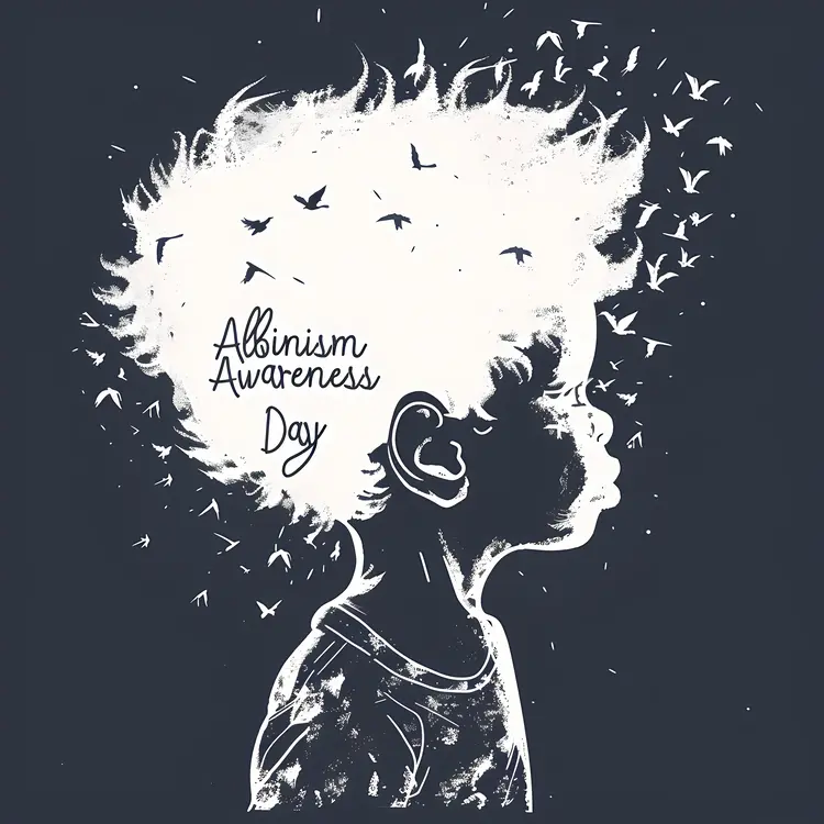 Albinism Awareness Day with Bird Silhouette