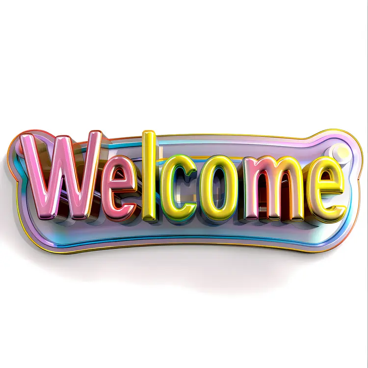 Colorful 3D Welcome Sign