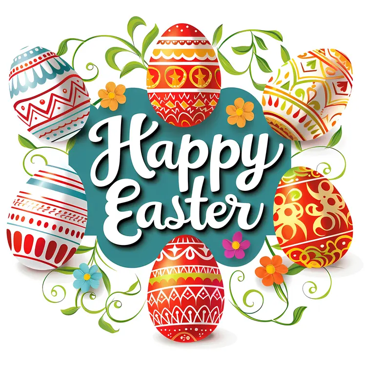 Colorful Decorated Easter Eggs