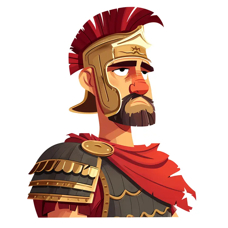 Roman Soldier in Armor Illustration