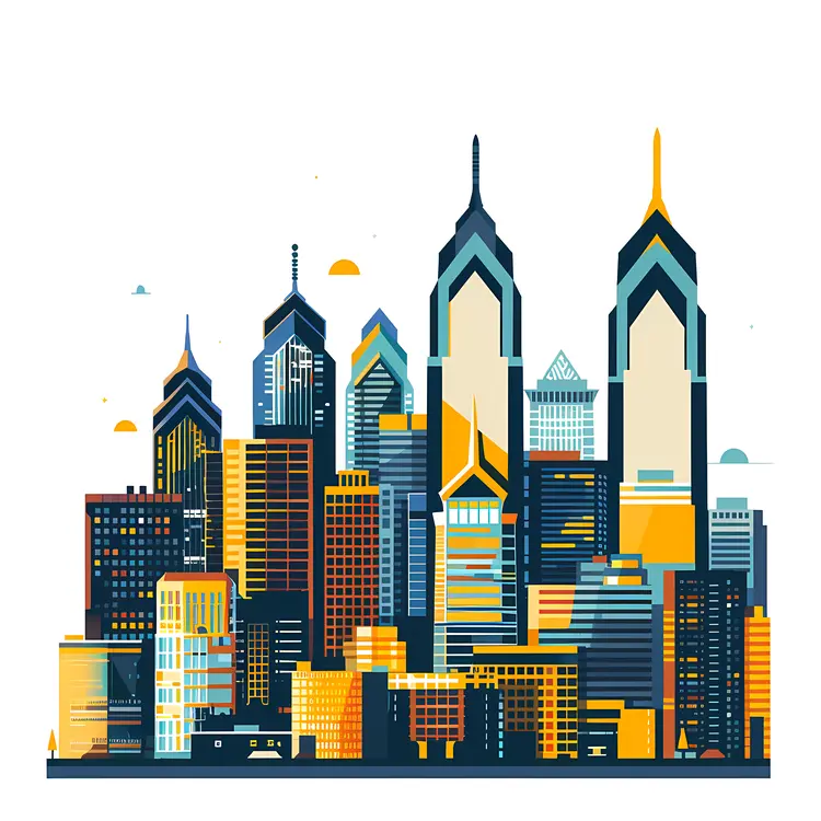 Modern Philadelphia Skyline