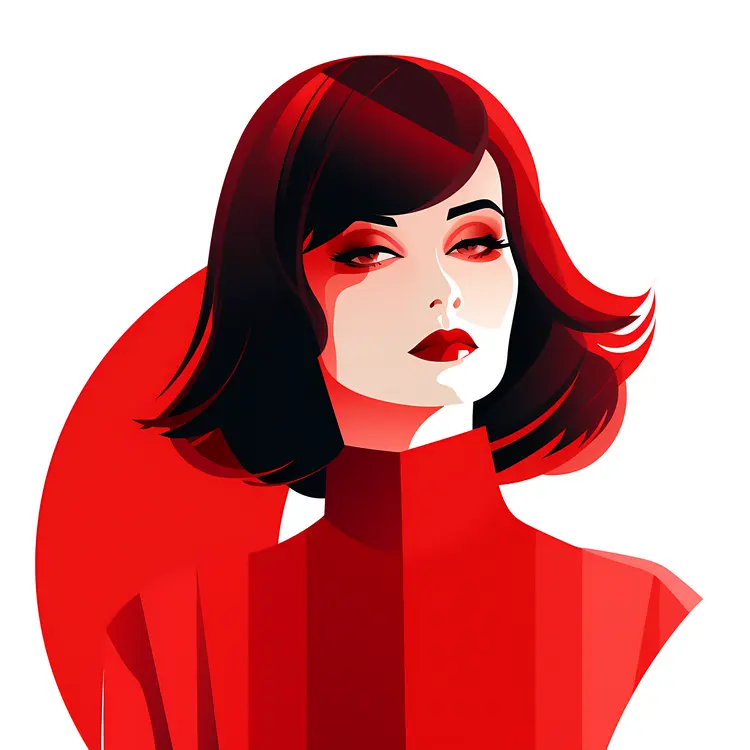 Stylish Woman in Red Dress Portrait