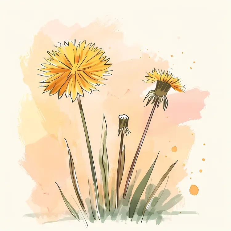 Yellow Flowers with Leaves