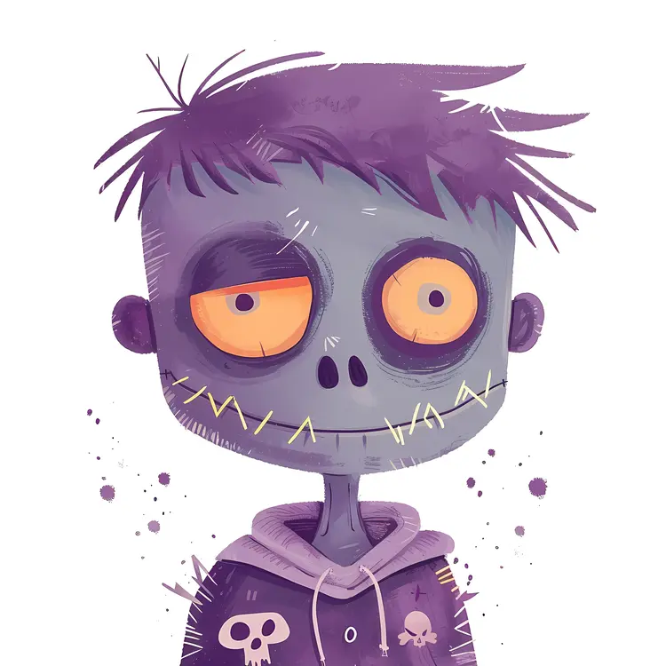 Cute Purple Zombie Character