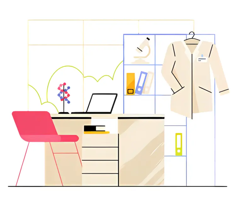 Office Workspace with Desk and Chair