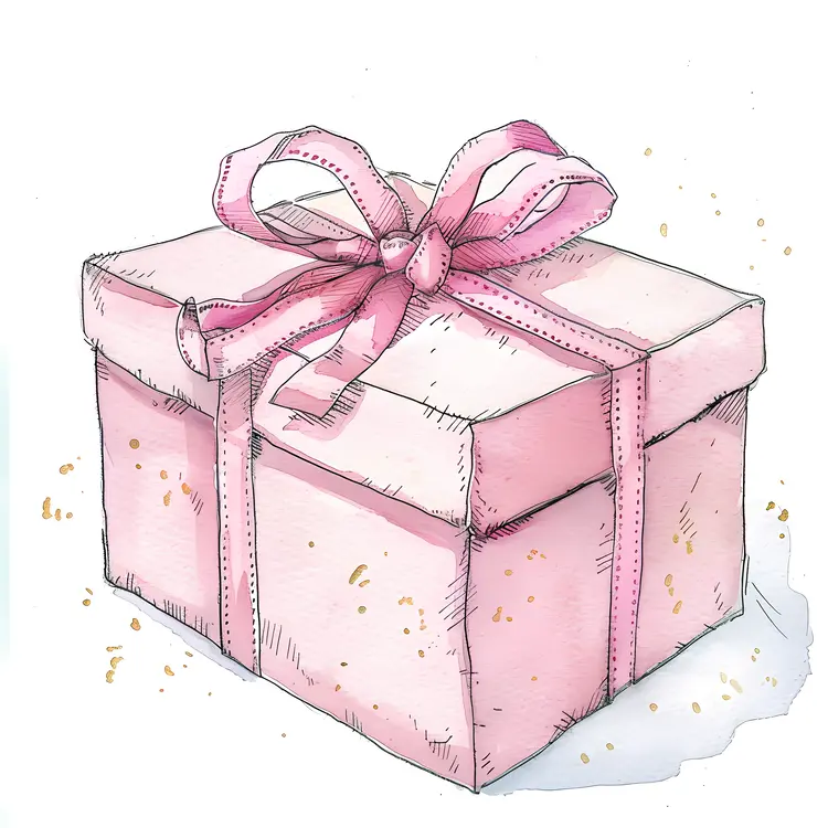 Pink Gift Box with Ribbon