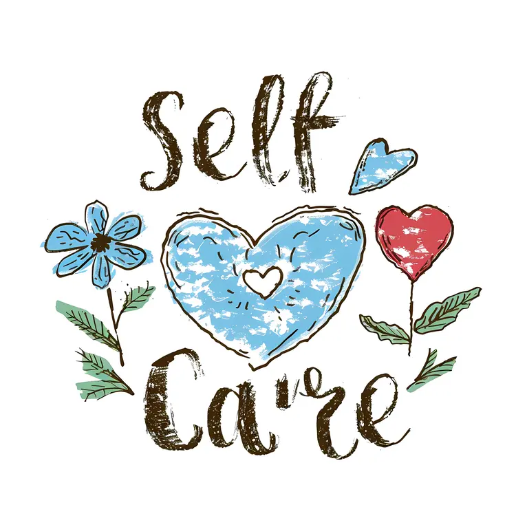 Floral Self Care Graphic for Wellness