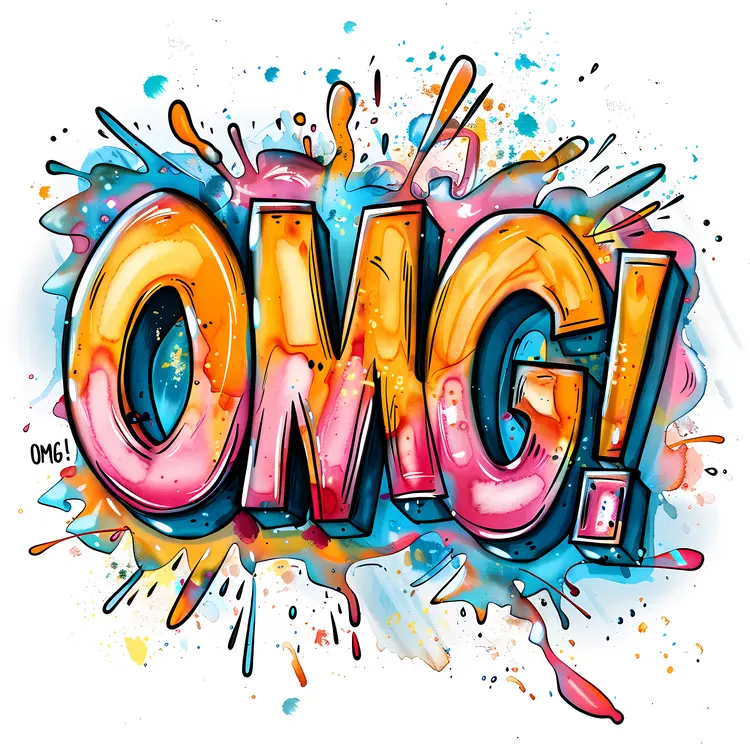 Colorful OMG Graffiti Text