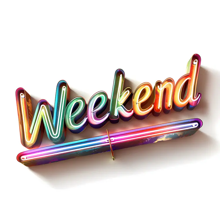 Colorful Neon Sign for Weekend