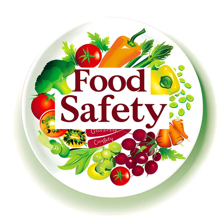 Food Safety Sign with Colorful Vegetables